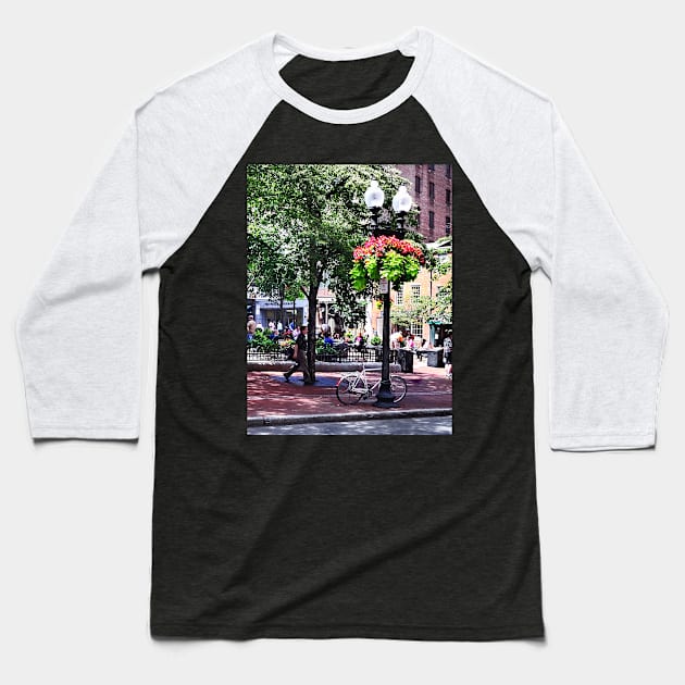 Boston MA - Irish Famine Memorial Park Baseball T-Shirt by SusanSavad